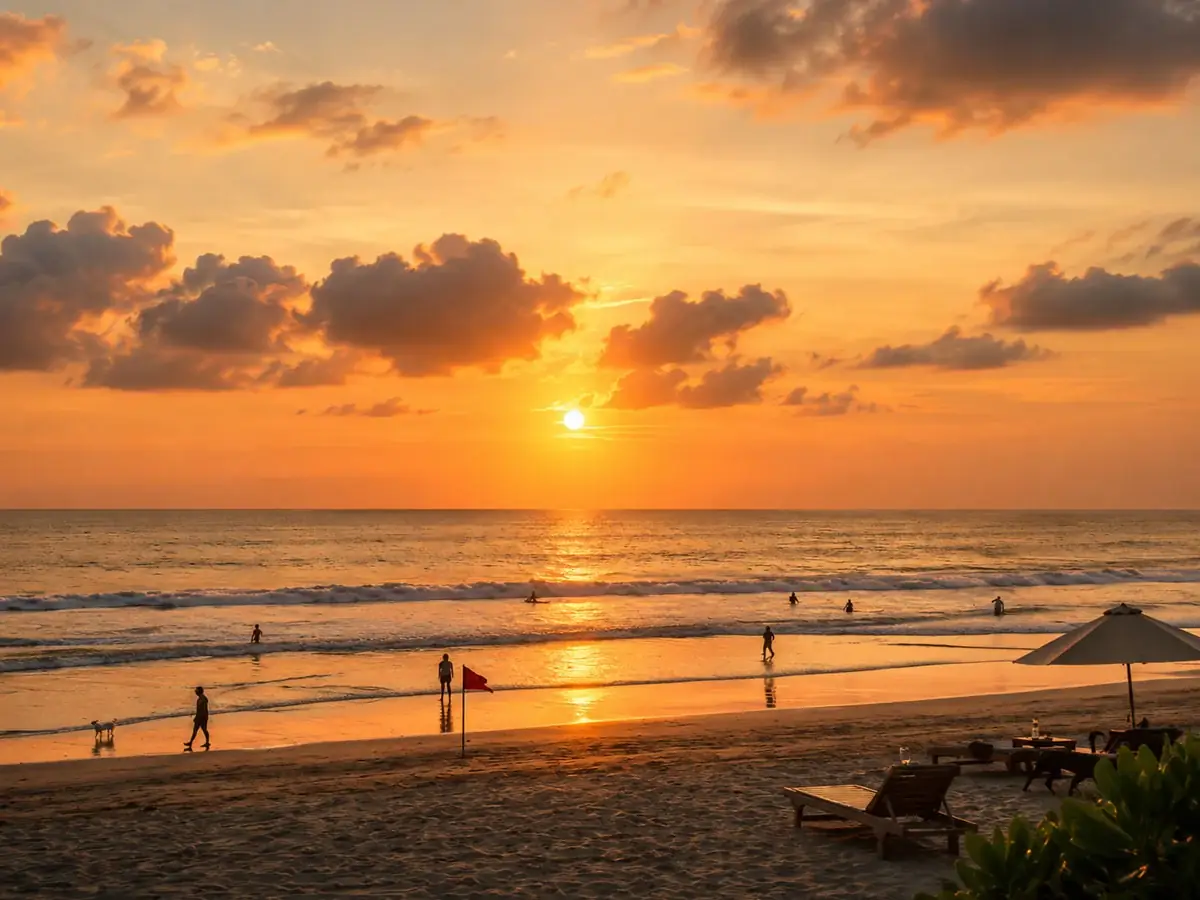 Batubelig Beach sunset near Grand Balisani Suites